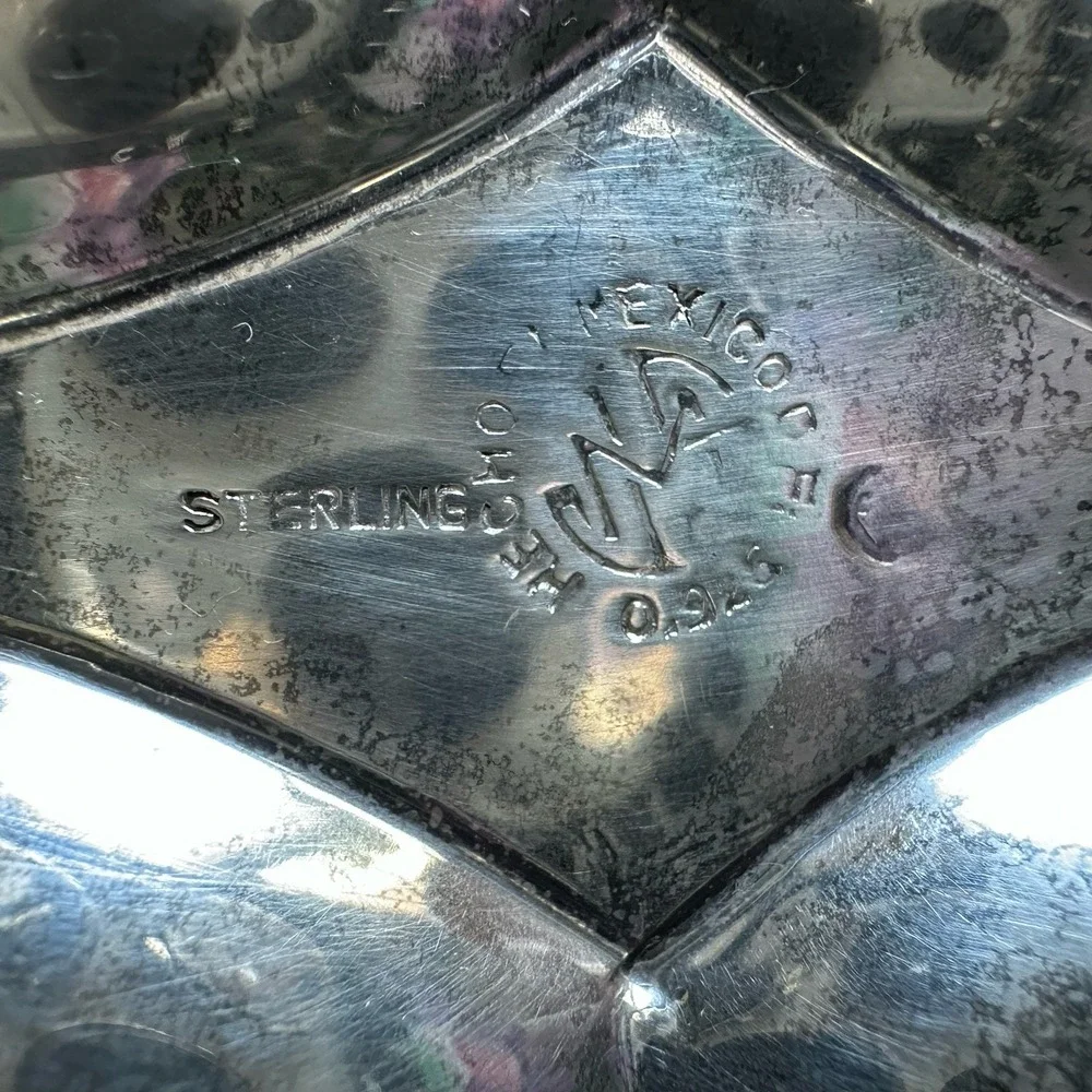Vintage Jose Marmolejo‎ Double Heart Dish 11.5 Inch Mexico 925 Sterling 309.5g